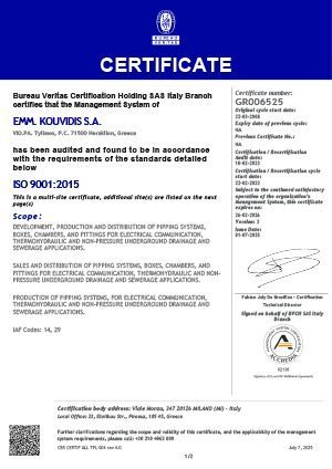 ISO 9001 Certificate